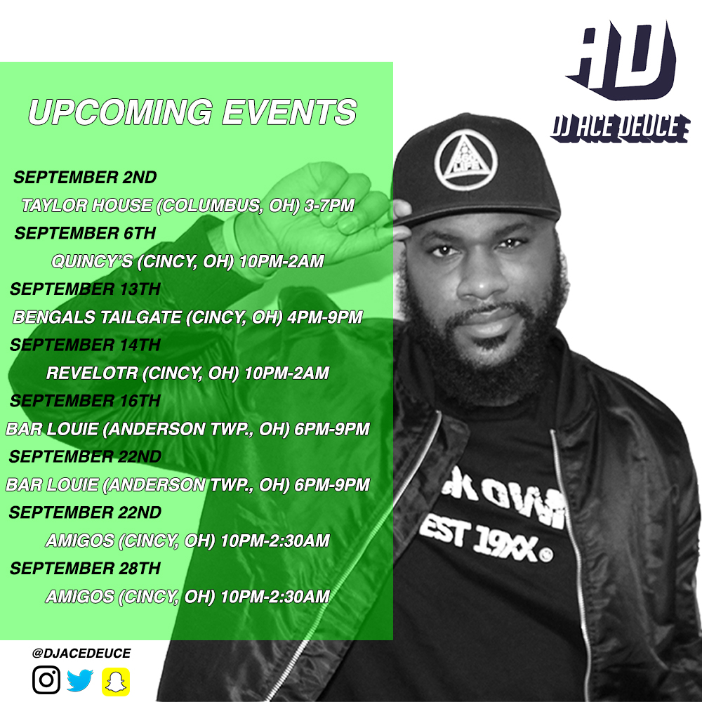 ACE DEUCE SEPTEMBER GIGS